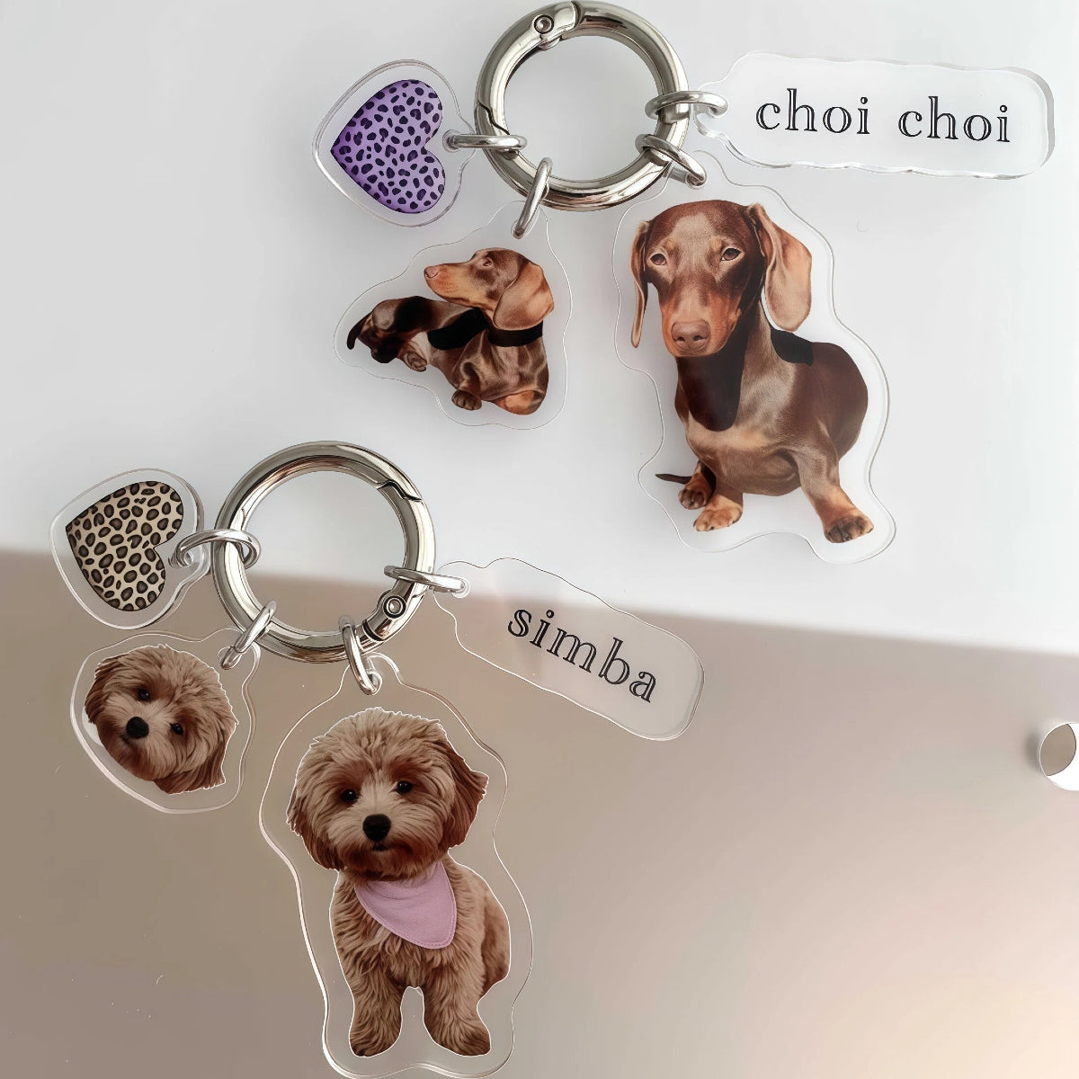 Custom Clear Acrylic Pet Keychain – Personalized Portrait