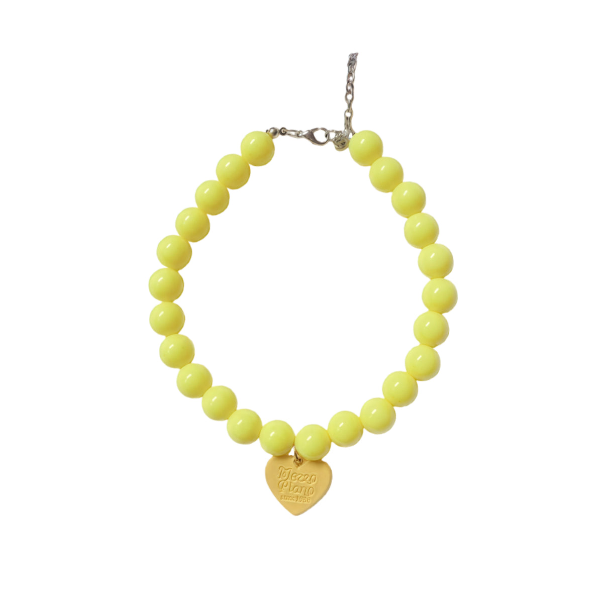 Dopamine Lemon Pet Necklace with Heart Charm